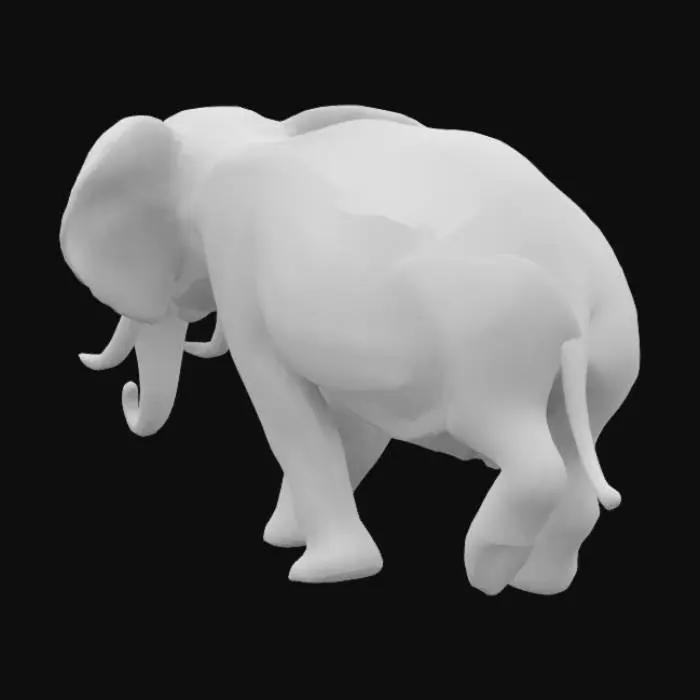 3D model for create a mother elephant standing