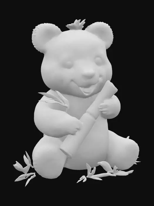 3D model for [China] Panda eating bamboo, #AroundTheWorld#