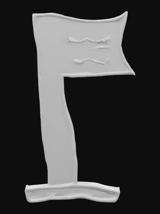 3D model for Windblown Flagpole, #SketchTo3D#