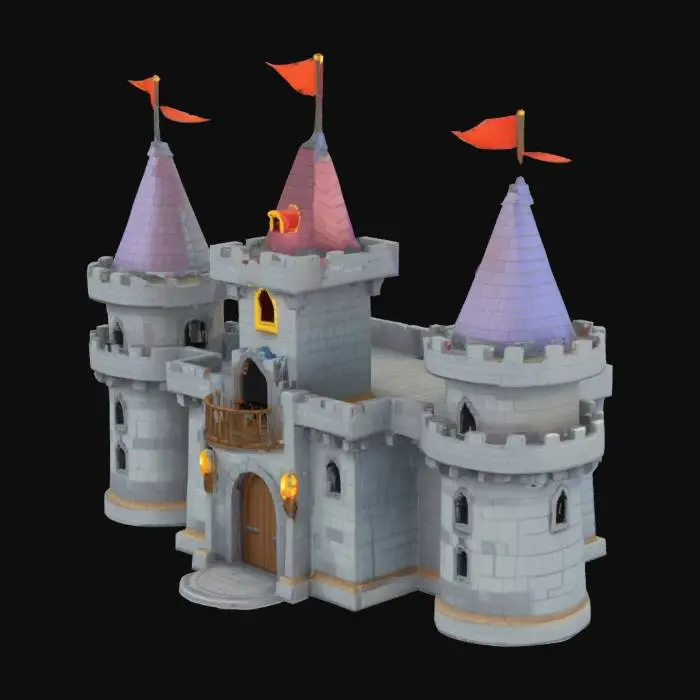 3D model for Generate a castle, pixel style