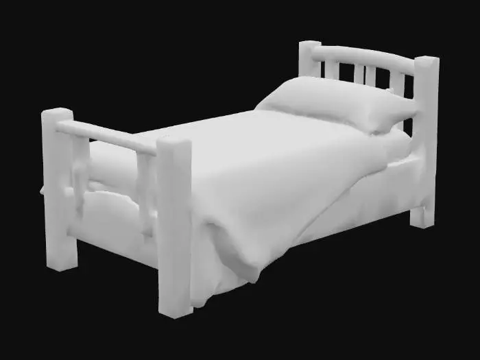3D model for RUSTIC BED WITH PATCHWORK BLANKET