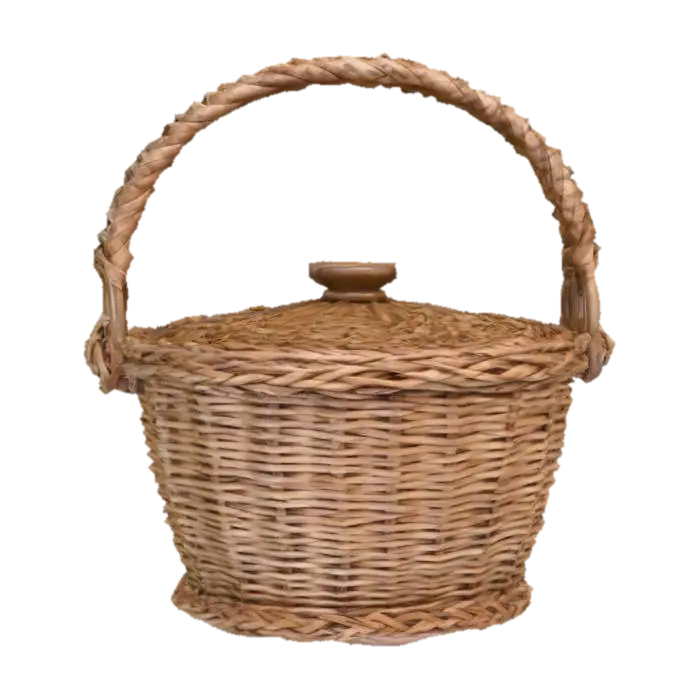 Wicker hand basket 3D model, vytvořený pomocí AI