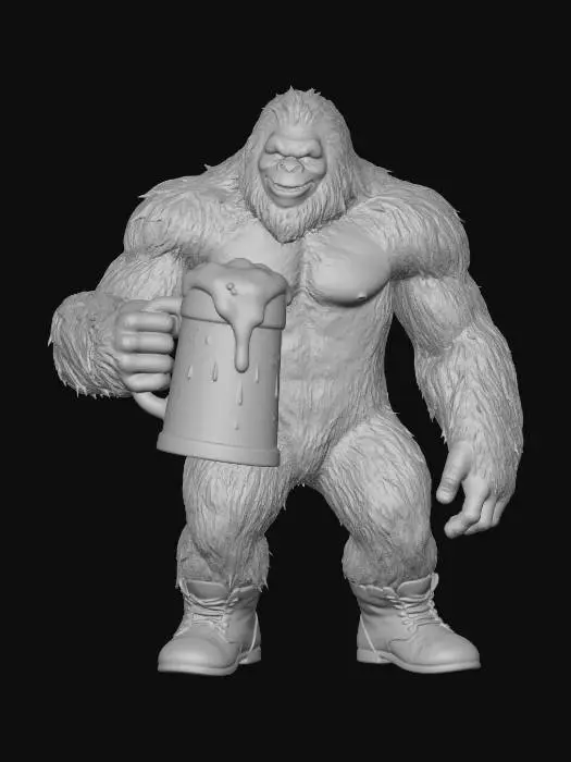 3D model for Gorilla with a Beer Stein
