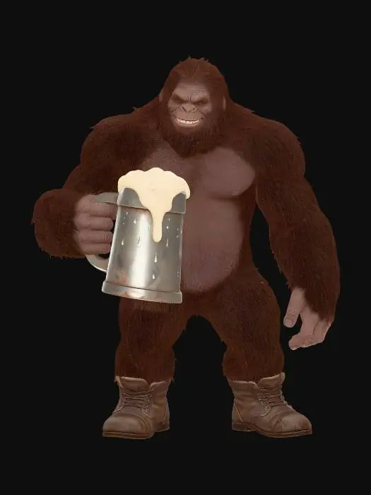3D model for Gorilla with a Beer Stein