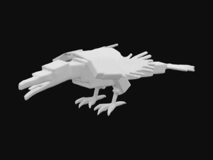 3D model for scary large bird enemy, minecraft, simplistic