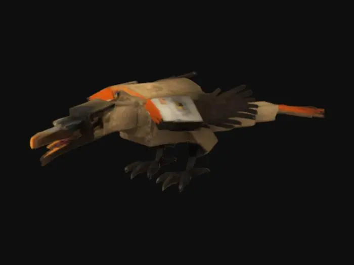 3D model for scary large bird enemy, minecraft, simplistic