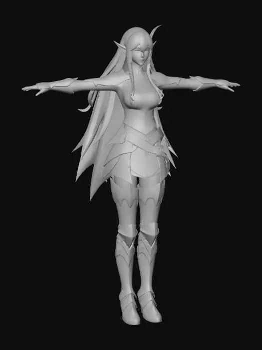 3D model for high elf archer, T-pose