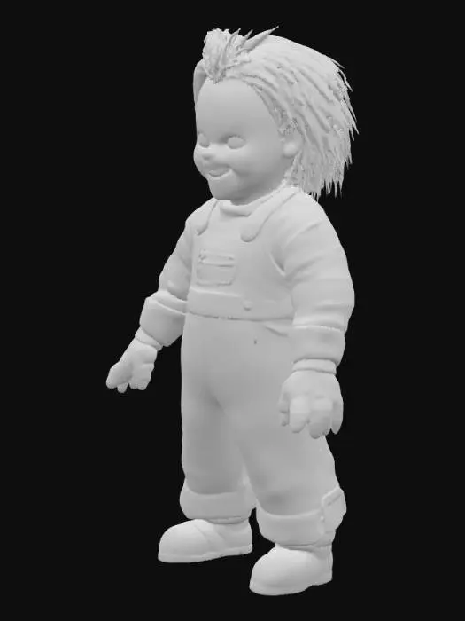 3D model for High detailed and realistic full body smiling chucky movie doll.