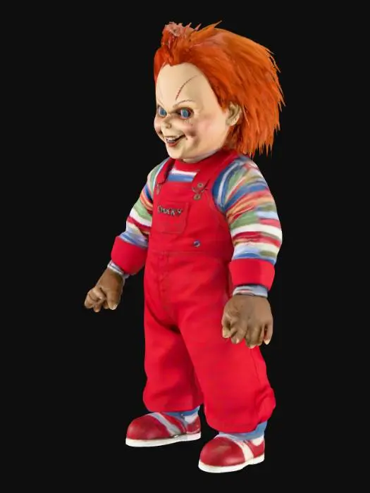 3D model for High detailed and realistic full body smiling chucky movie doll.