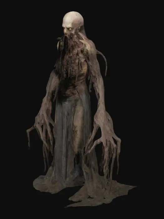 3D model for Create an ultra realistic image of a rotting horror abomination, face covered, tall