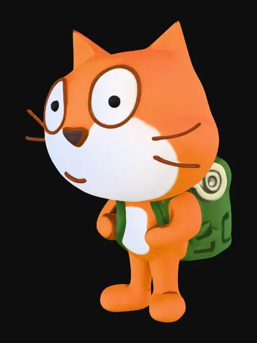 3D model for Scratch Cat with Backpack