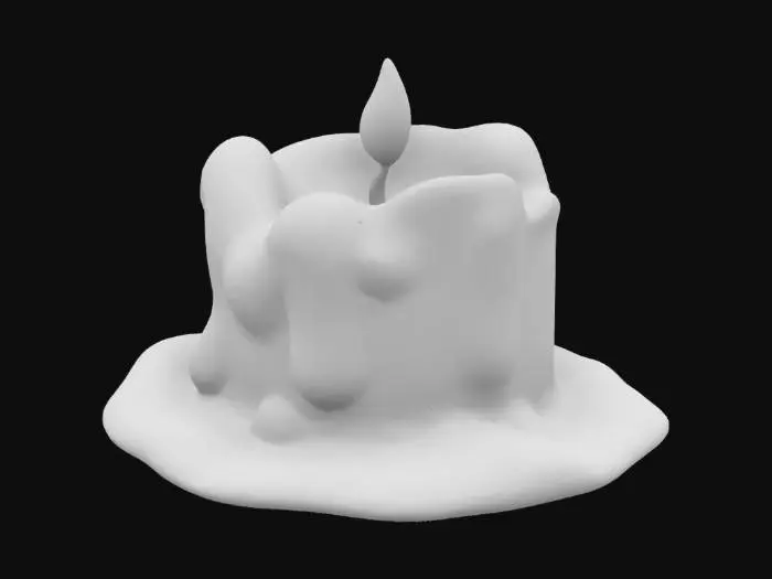 3D model for melted down candle
