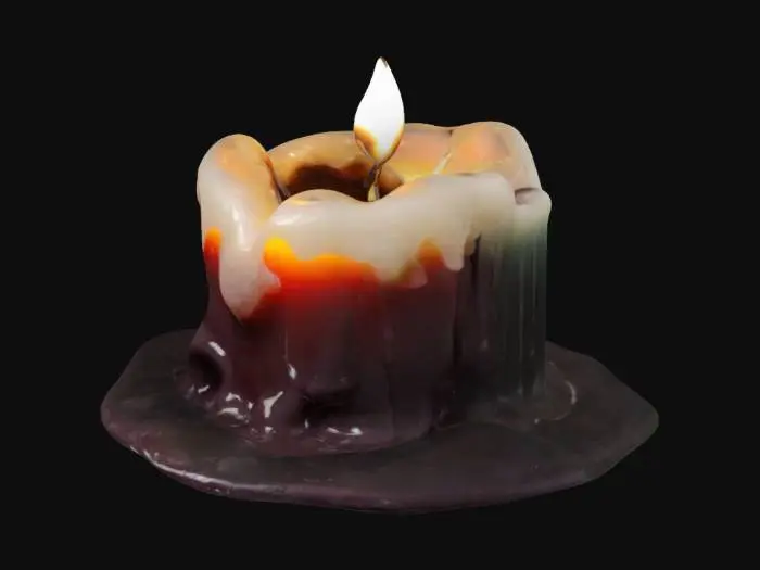 3D model for melted down candle
