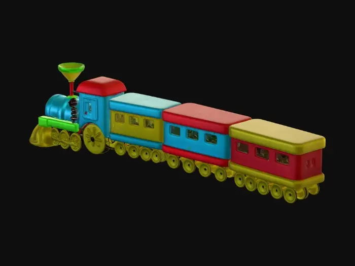 3D model for Colorful Toy Train (PPT 2 train)