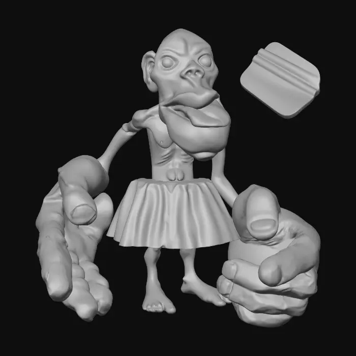 3D model for Lanky Pink-Skirted White Woman