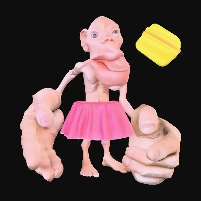 3D model for Lanky Pink-Skirted White Woman