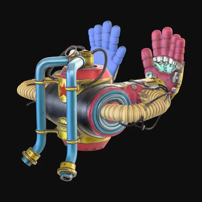 3D model for Steel Handshake (grab pack)