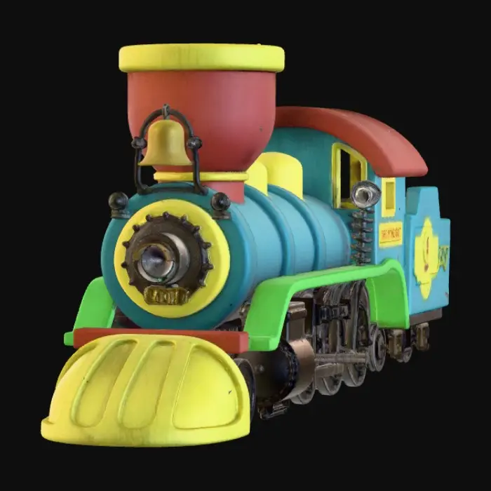 3D model for Colorful Toy Steam Train (PPT 3 train)