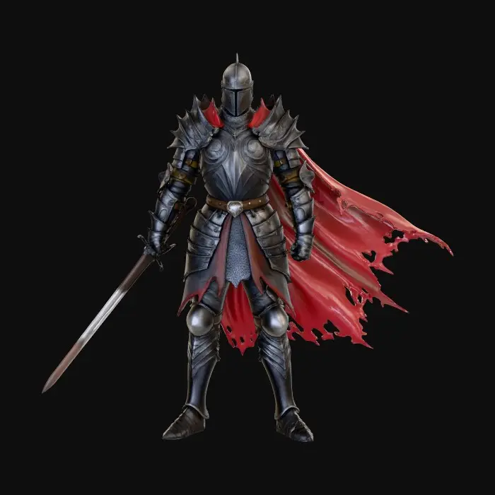 3D model for Knight of the Crimson Cape