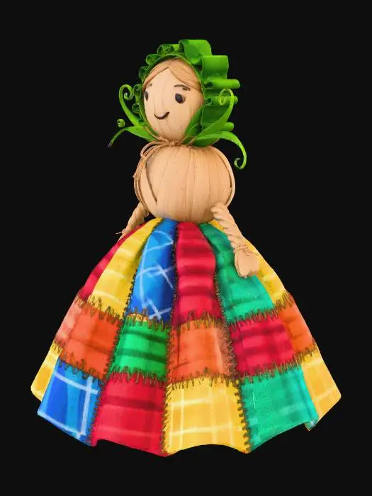3D model for #Thanksgiving# corn husk doll