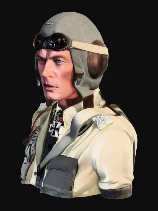 3D model for WWII Luftwaffe pilot portrait