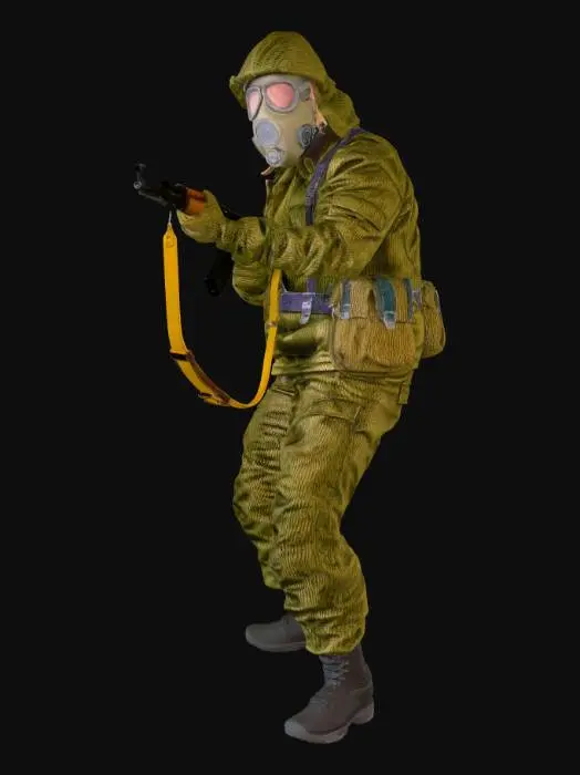 3D model for Gas Masked Soldier in Hazmat Suit
