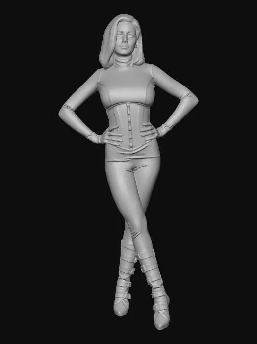 3D model for Corseted in Black and Red
