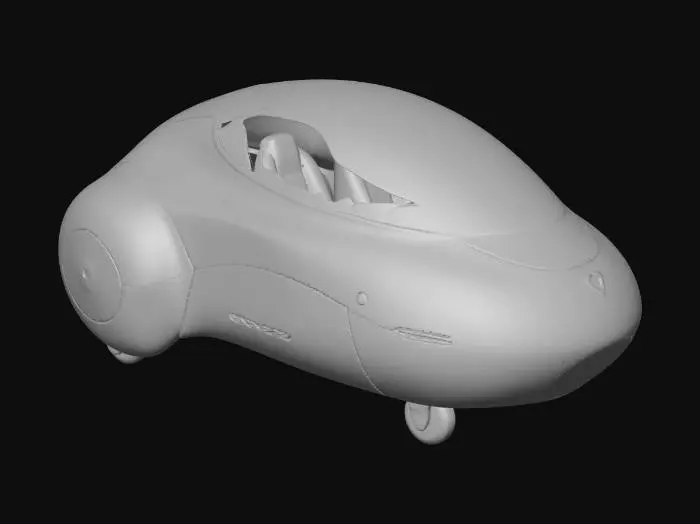 3D model for A highly detailed 3D model of a small alien spacecraft inspired by the ship "Aquila" from a children's science fiction story. The craft has a smooth, organic, curved shape with no visible seams, resembling advanced alien technology. It is roughly the size of a small car, with a rounded central body and subtle wing-like extensions.
The surface is metallic but not reflective, with a matte, slightly iridescent finish that shifts subtly in light. The design should feel ancient yet futuristic, with no visible engines or propulsion systems.
Include a transparent or semi-transparent canopy or entry point, and subtle panel lines or textures suggesting hidden mechanisms. The ship should look capable of becoming invisible, so include faint glowing elements or energy-like details embedded in the hull