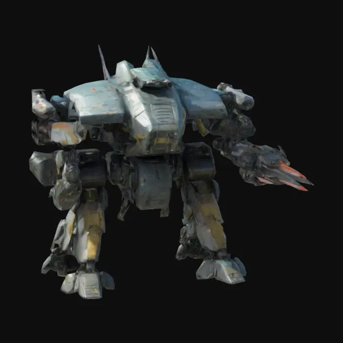3D model for A mech with lock on missiles  and has a sword  