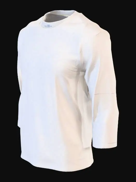 3D model for Create a hyper-realistic 3D model of a premium office-wear T-shirt. Fabric is smooth, high-quality cotton blend with a slight sheen, tailored for a slim yet comfortable fit. Neutral, professional color (light grey, navy, or white) with minimalistic design. Fine stitching visible along seams, neatly finished collar, and subtle texture in the fabric weave. Light natural folds and drape over the torso for realism. Slightly fitted sleeves ending mid-bicep, no wrinkles except gentle creases at movement points. Soft, diffused studio lighting to emphasize texture, stitching, and clean design suitable for a professional office setting.
