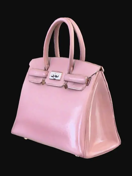3D model for low poly simple hermes birkin bag