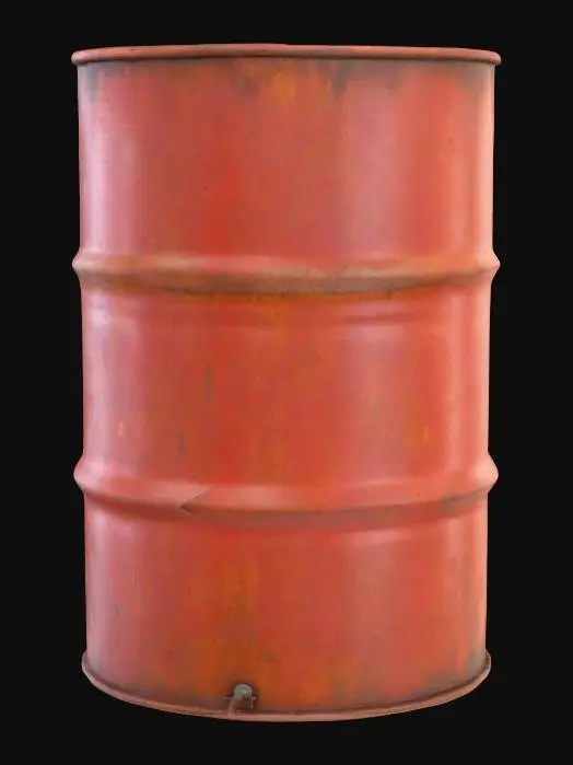 3D model for a oil barrel red rusty 4K textures 4K PBR and (3d scan like)