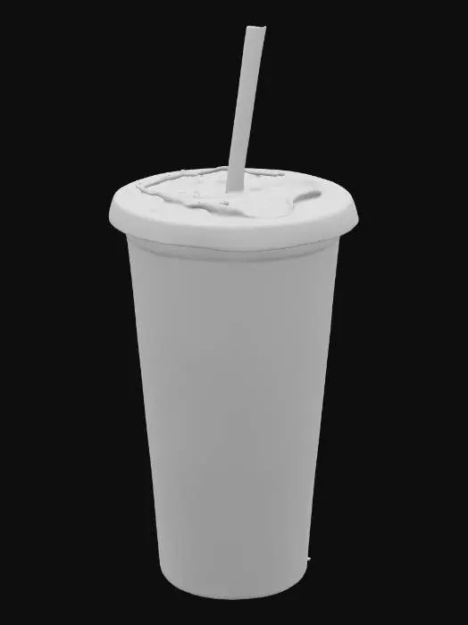 3D model for A hyper-realistic 4K render of a McDonald’s Sprite in a branded paper cup with a plastic lid and straw. Uses PBR materials and ultra-detailed 16K textures. The cup shows crisp McDonald’s logo printing, slight condensation, and realistic paper fiber detail without mesh artifacts. Beads of cold water form naturally on the outside, with ice cubes visible through the translucent lid. The drink’s liquid is crystal clear with fizzy carbonation bubbles rising, lit to emphasize realism, depth, and photoreal details., #food#
