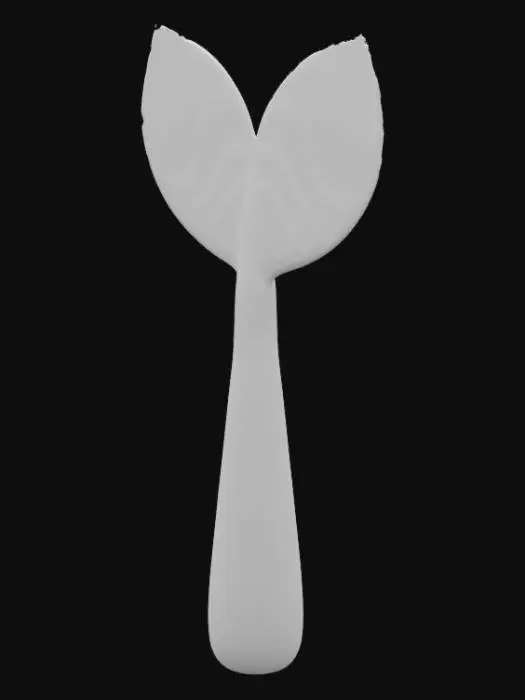 3D model for A sensor with two leaves on it , one small and other one big. It should have a broad and tappered end. The sensor should be in green colour