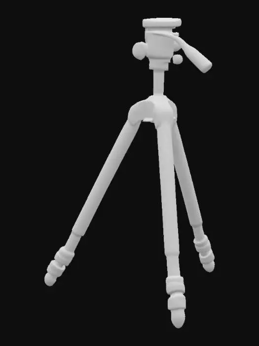 3D model for DSLR professional camera tripod with adjustable legs, matte black carbon fiber material, ball head mount with quick-release plate