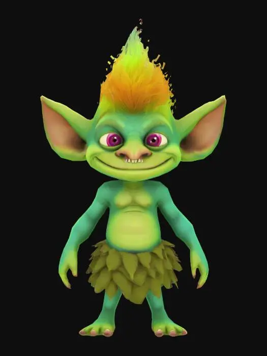 3D model for Cartoon Monster style Troll Palworld style for unity game ready