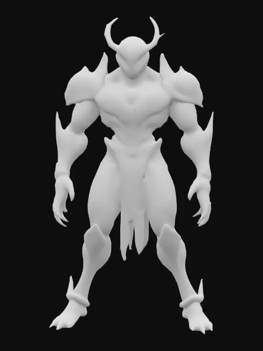 3D model for Solo Leveling, Ant King enemy, anime style, flawless head and face, black and red armored exoskeleton, glowing red eyes, sharp claws, Unity optimized, clean silhouette, no background, game-ready, no errors