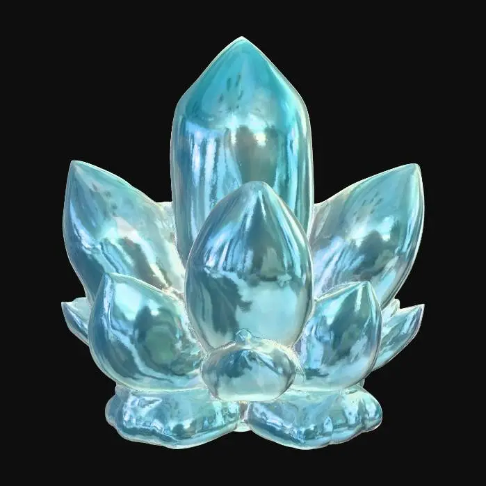 3D model for cartoon-style glowing crystal shard, magical fantasy style, clean centered design, no text, no background