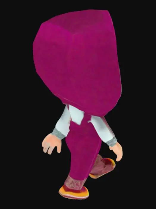 3D model for Animated Girl in Purple Outfit
