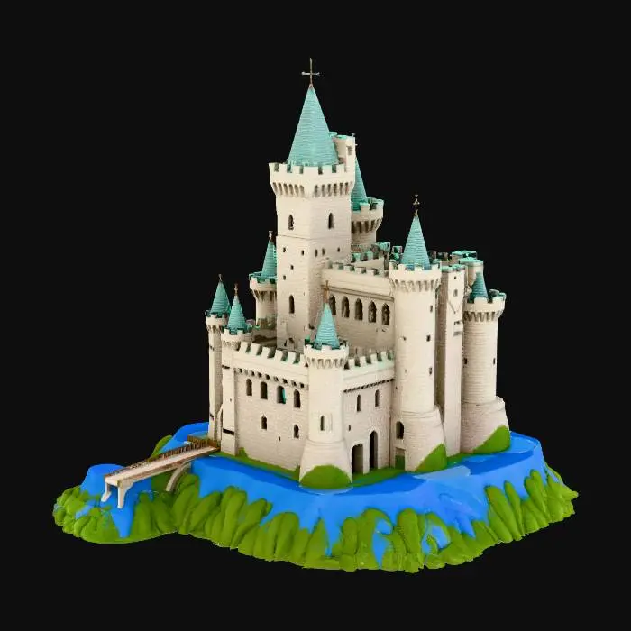 3D model for Castle from the 15th century, with towers.