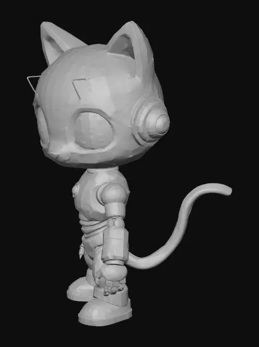 3D model for Golden robot, jade statue, extremely detailed, in Jerry Cat style, 4K resolution