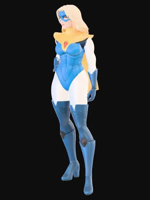 3D model for Superhero in Blue and Yellow