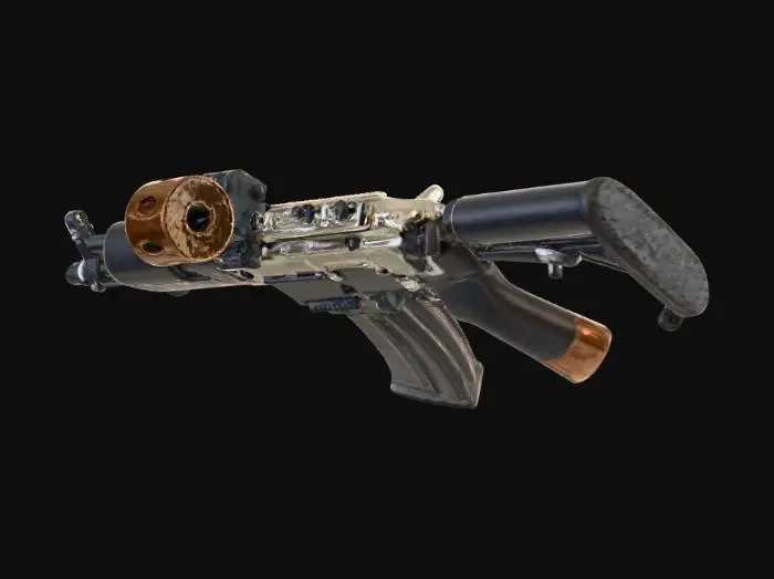 3D model for ak-47 with bullets and mags around