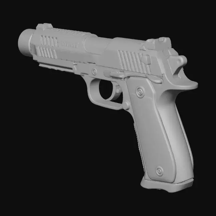 3D model for deagle with a drum magazine