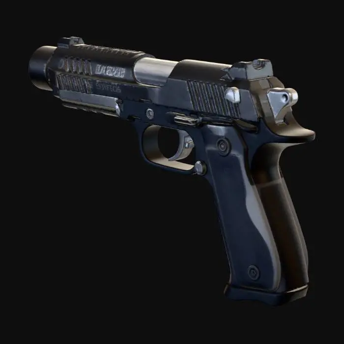 3D model for deagle with a drum magazine