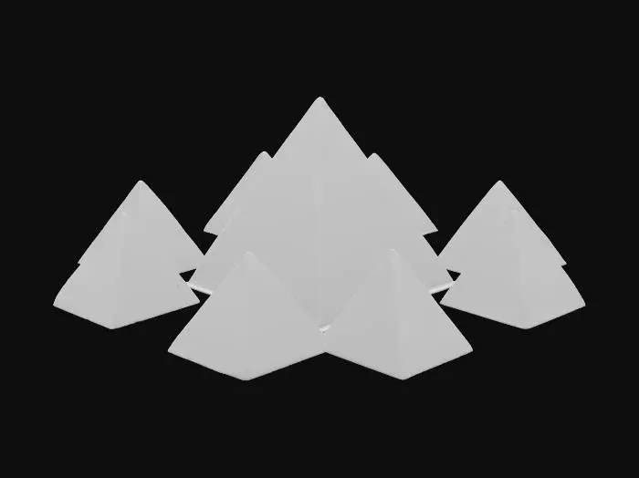 3D model for A cosmic confluence of pyramids hologrammed