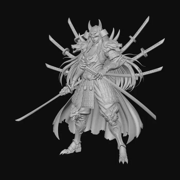 3D model for Kitsune samurai