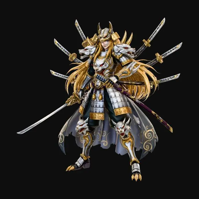 3D model for Kitsune samurai