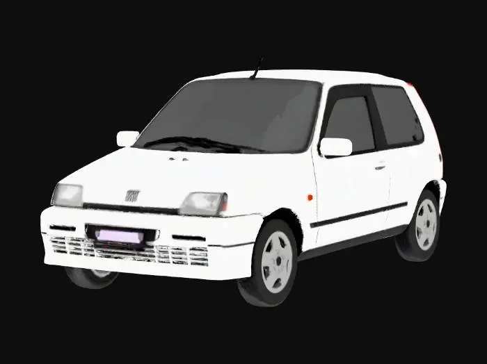 3D model for White Compact Classic Car