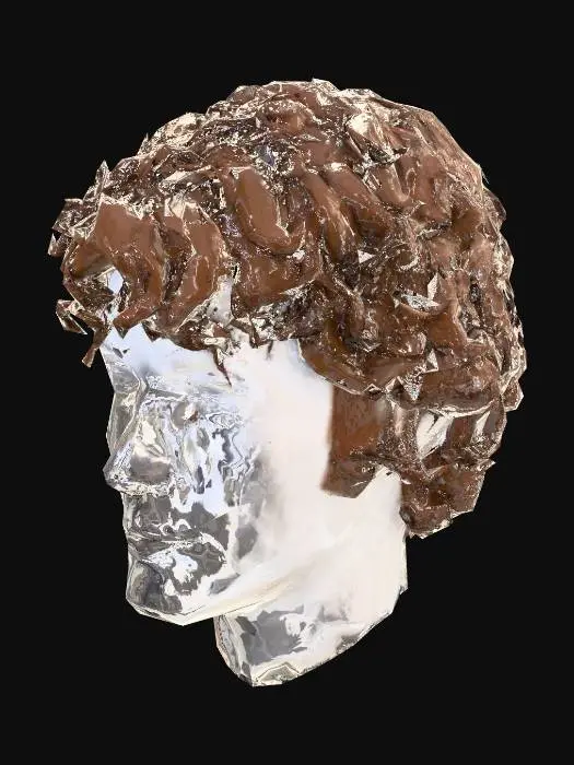 3D model for short curly straight hair